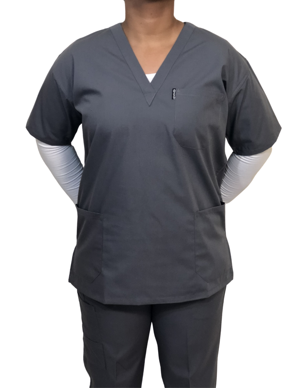 Dark Grey Scrubs – Medical Scrub Set (Top & Pant) – Angielyns